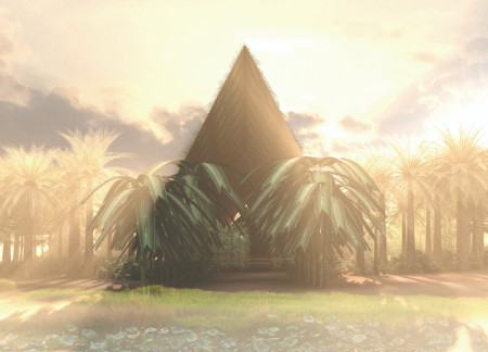 Elevated Bamboo Hideout Emphasizing Natural Ventilation and Sensory Experiences