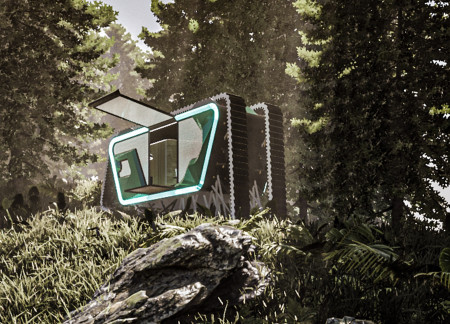 Solar-Powered Micro Home with Zero-Mass Water Panels