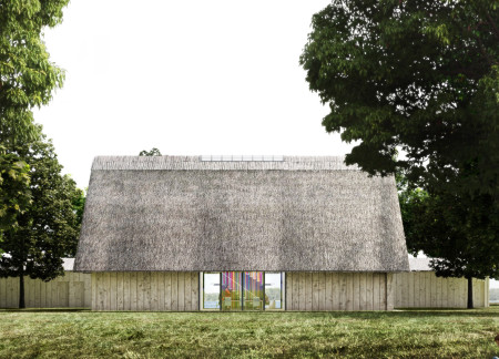 Thatched Roof Retreat Embracing Local Biodiversity and Natural Materials