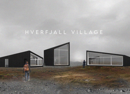 Charred Wood Structures Blending with Volcanic Soil in a Visitor Hub