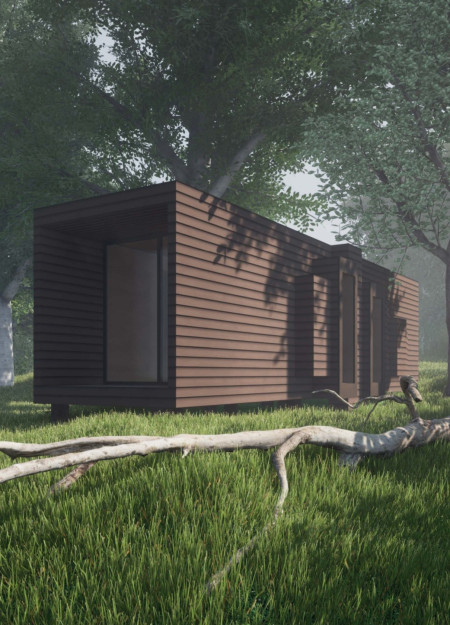 Connection to Nature Through Raw Trunks and Meditative Spaces