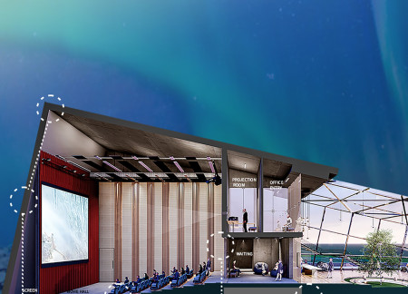 Sloped Pavilion with Prefabricated Structure Embracing Icelandic Landscapes