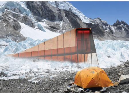 Triangular Timber Shelter Featuring Recyclable Polycarbonate Panels for Waste Management