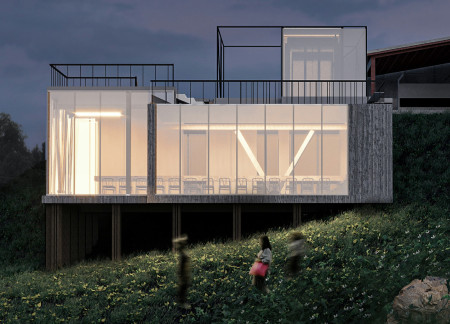 Landscape Integration with Open Wine Terrace and Functional Outdoor Spaces