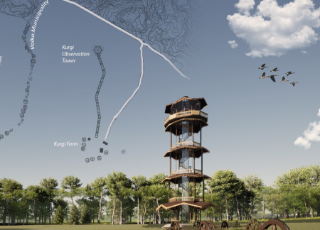 Wooden Structure Surrounded by Natural Greenery for Educational Observation