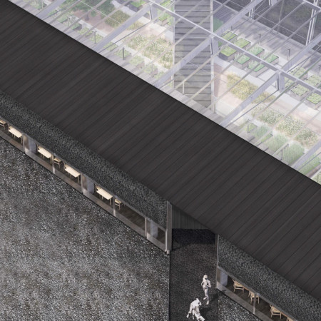 Gabion Facade Harmonizes with Volcanic Landscape in Sustainable Dining Experience