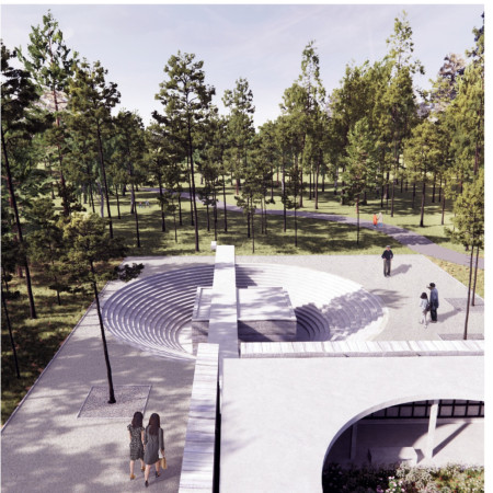 Rammed Earth and Gravel Embrace in a Contemplative Columbarium