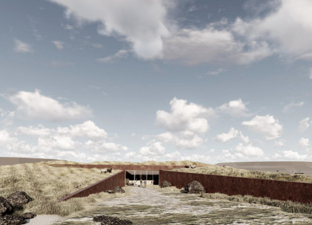 Earth-Covered Pavilion Integrating Concrete and Natural Lighting for Cinematic Experiences