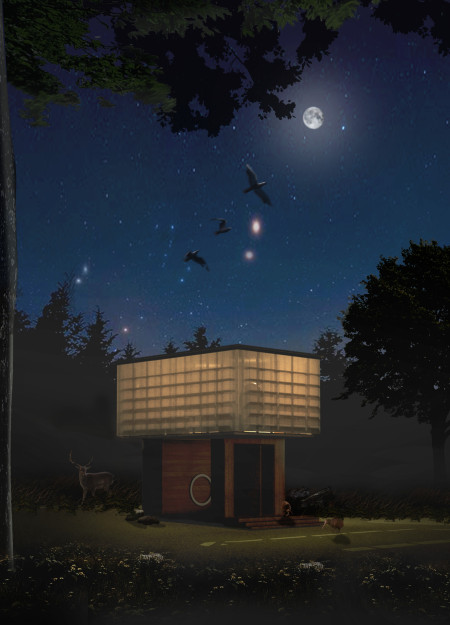 Lantern-Inspired Retreat with Recycled Timber and Translucent Membrane