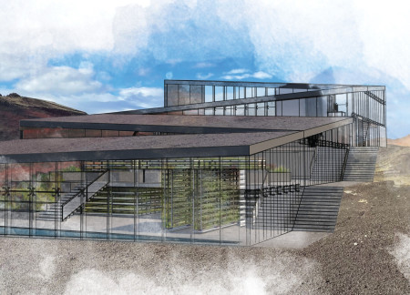 Sustainable Aquaponic Oasis Crafted with Natural Stone and Steel Frames