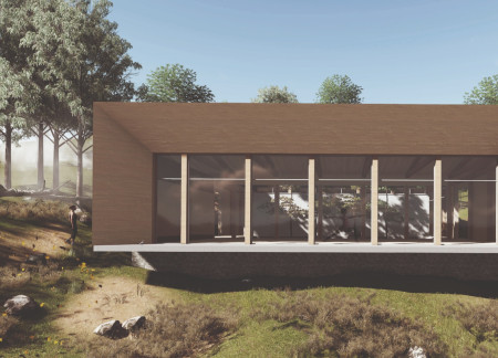 Cliffside Center Enhanced by Cross-Laminated Timber and Natural Cooling