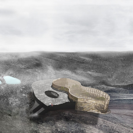 Geothermal Structure Embraces Greenery with Concrete and Timber Elements