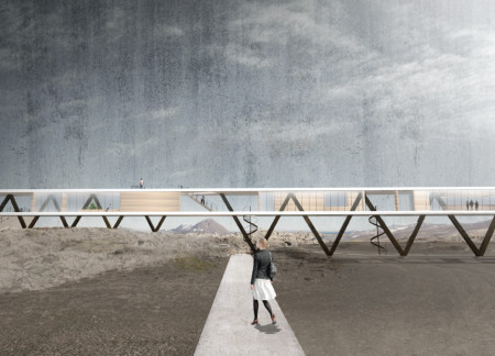 Floating Structure over Geothermal Pool with Icicles and Horizontal Integration