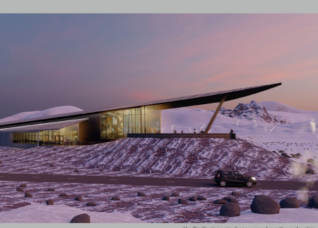 Charred Wood and Glass Ramps Shape a Cultural Gathering Space