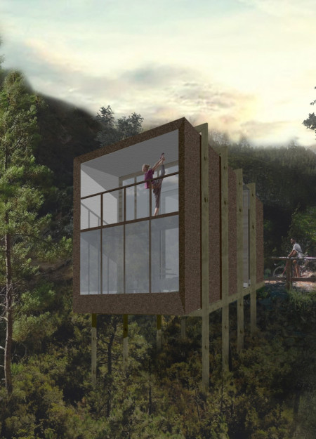 Cork Clad Pods Embracing Meditative Space in Natural Vale