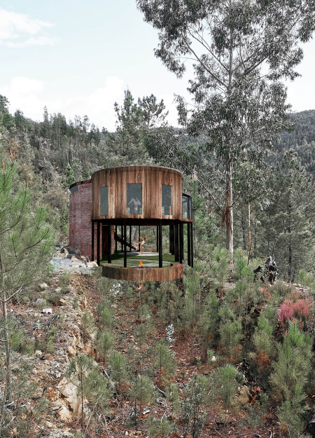 Curvilinear Design Embraced by Timber and Terracotta in a Yoga Retreat