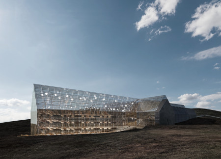 Sanctuary of Light with Transparent Shell in Iceland's Wilderness