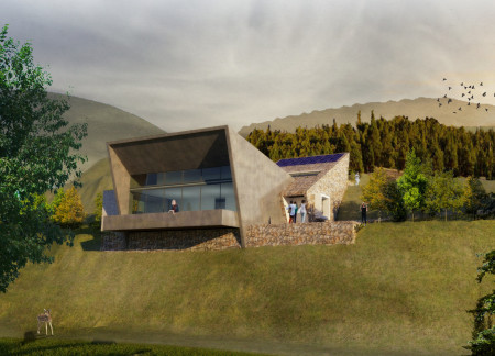 Intersecting Elements of Cross-Laminated Timber and Nature in a Mountain Retreat