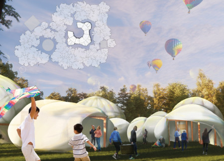 Timber Framing Emphasizing Airflow Integration in a Community Gathering Space