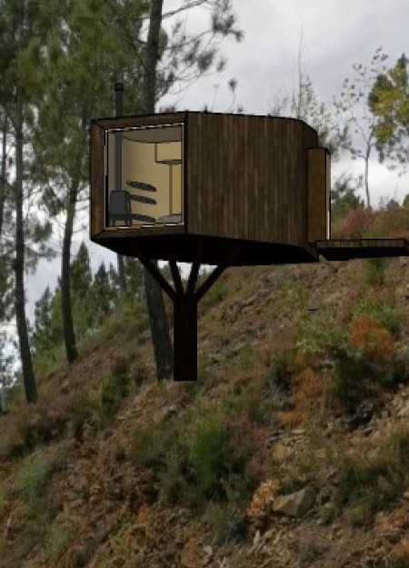 Stilted Retreat Crafted from Eucalyptus and Insulated with Cork Amidst a Forest Canopy