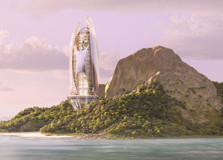 Curvilinear Skyscraper Crafted with Sustainable Timber and Green Facades Promoting Community Living