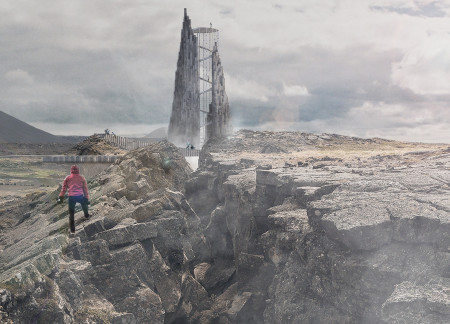 Rammed Earth Modules and Tectonic Views at Iceland's Geothermal Landscape