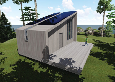 Vertical Timber Panels Supporting off-Grid Living by Thompson Lake