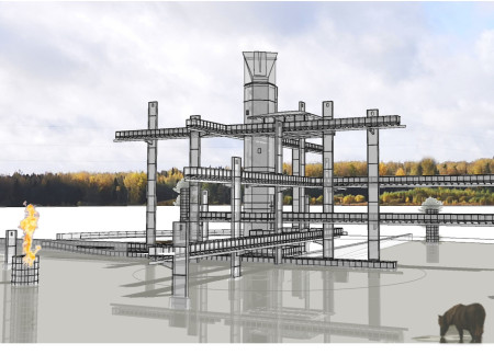 Celestial Observation Tower Merging Community Rituals with Nature