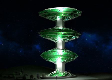 Suspended Concrete Pods with Photovoltaic Panels on a Cliffside