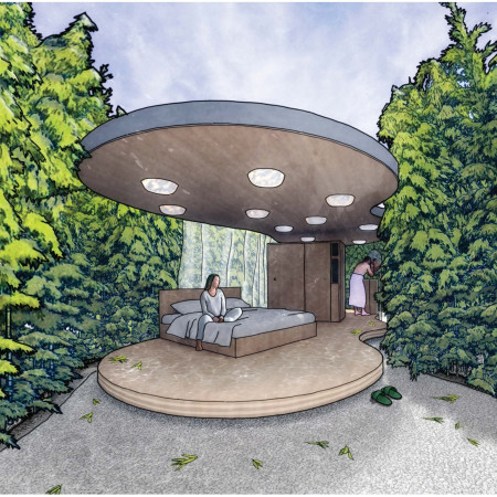 Bamboo Living Structure Embracing Forest Bathing and Natural Ventilation