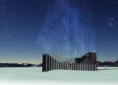 Basalt Pillars and Geothermal Integration in Visitor Experience Center