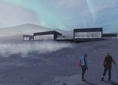 Wood Panels Embracing Geothermal Heating in a Green Culinary Space