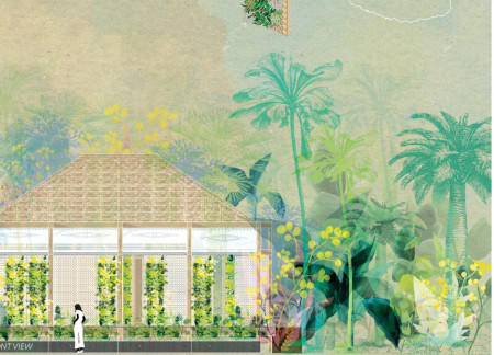 Vertical Gardens and Tamarind Wood Integrate Sustainable Living in Rural Habitat