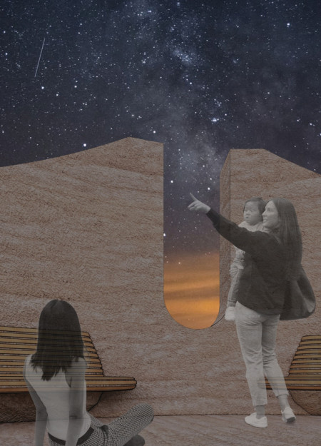 Rammed Earth Walls and Cork Flooring Define a Sustainable Community Space