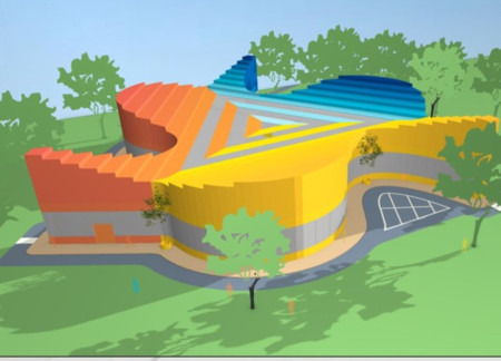 Vibrant Community Spaces with Triangular Forms and Sustainable Water Features