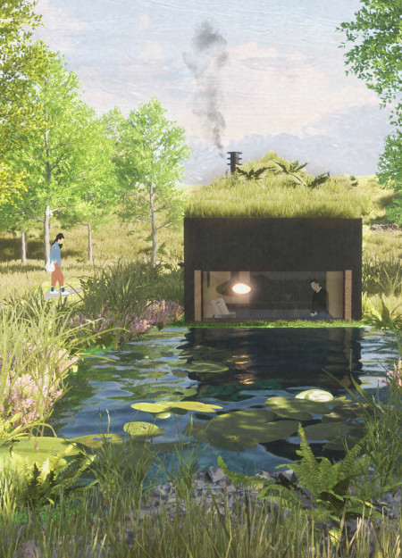 Earthen Infill and Clay Plaster Create Tranquil Meditation Space in Forest Setting