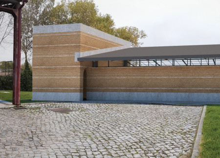 Rammed Earth Walls and Foldable Aluminum Roofs for an Interactive Wine Tasting Experience