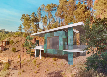 Copper-Cube Cabins Embracing Rainwater and Nature for Wellness Retreat