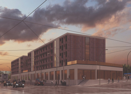 Modular Housing Solution with Prefabricated Wooden Units and Integrated Community Facilities