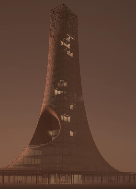 Textile Facade and Natural Ventilation in a Mixed-Use Urban Tower