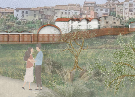 Terracotta Vaults Framing Community Spaces in Natural Landscape