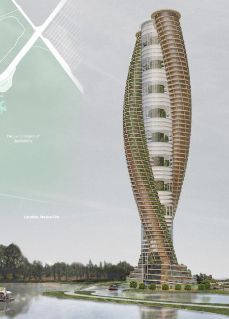 Biophilic Terracing with Wooden Forms in Ecological Integration