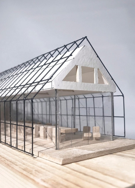 Concrete Mass with Laminated Timber Elements in a Vineyard Tasting Room