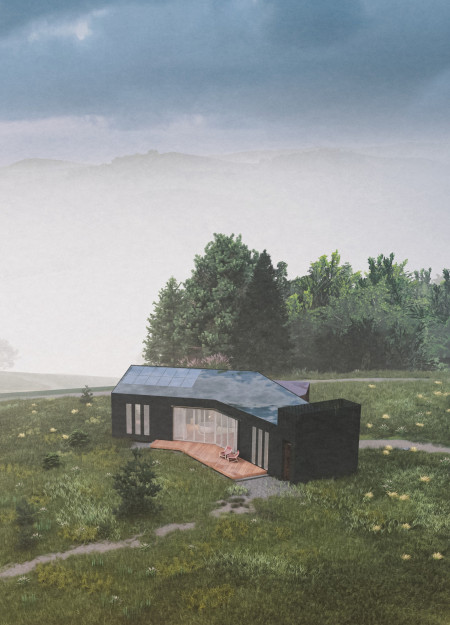 Charred Cladding and Cross-Laminated Timber in a Forest Cabin Design