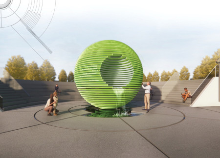 Bioluminescent Layers Intertwined with Ginkgo in a Reflective Healing Space