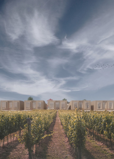 Repurposed Bricks and Wooden Structures Nestled in the Umbrian Landscape