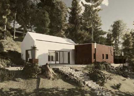 Translucent Glass Facades and Green Roofs in a Sustainable Retreat