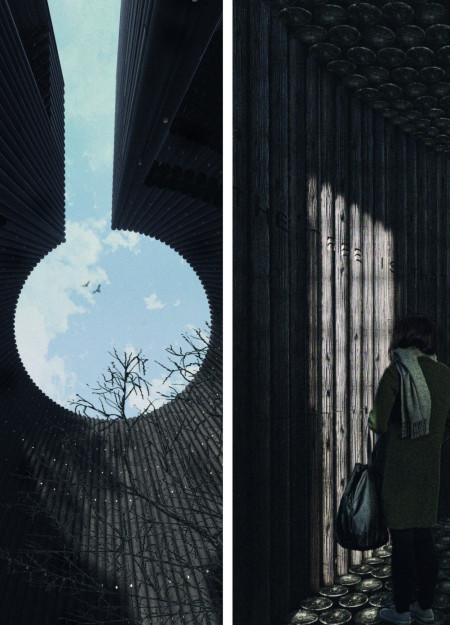 Exploring Natural Textures with Fence Posts in a Tree-Inspired Pavilion