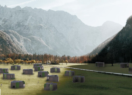 Recycled Steel Framework with Solar Panels Integrating Vertical Gardens in Modular Urban Housing