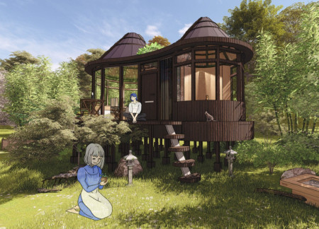 Bamboo Screens and Susuki Roofs in a Compact Eco Home